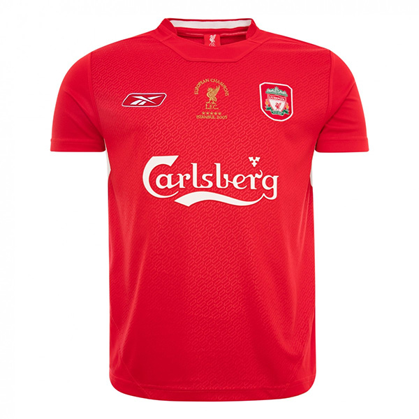 2004-2005 Liverpool FC Istanbul UCL Final Home Red Retro Jersey [MJS061707] - $29.99 
